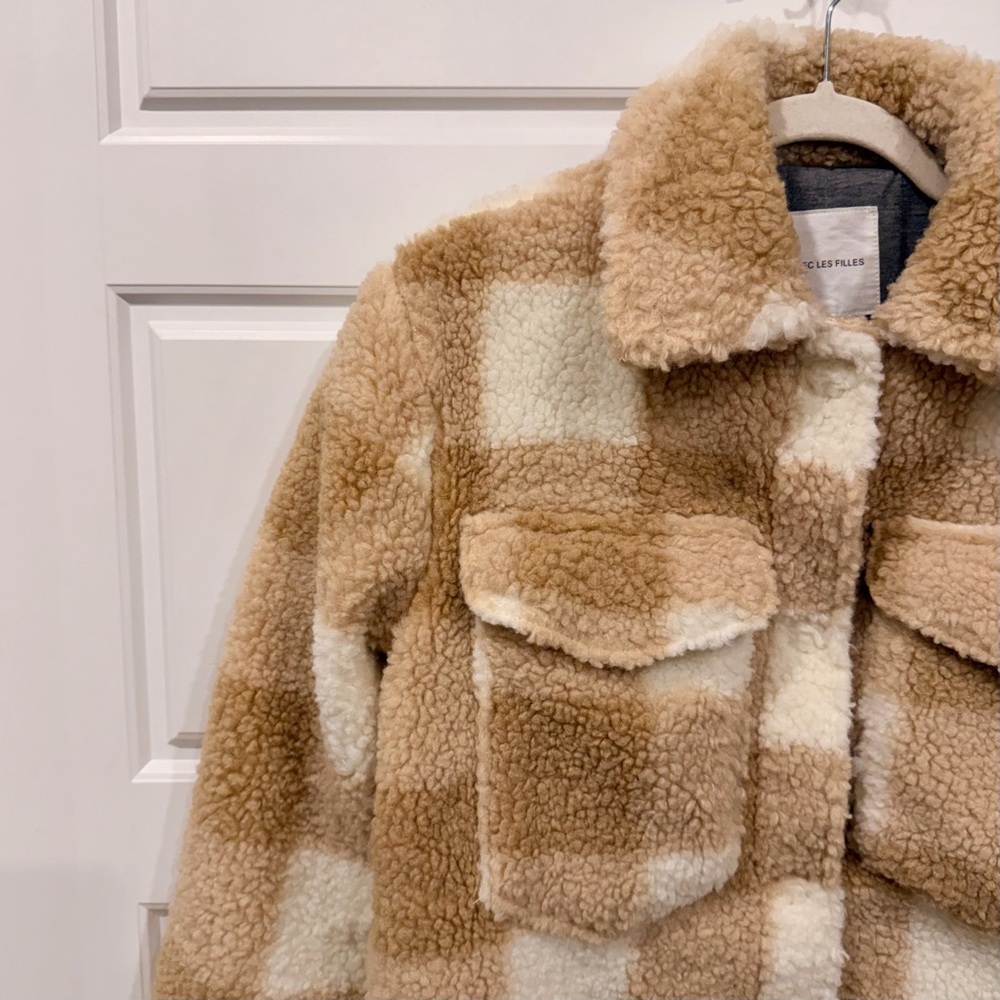 Anthropologie Avec Les Filles Sherpa Jacket XS | Cozy Teddy Coat - Picture 6 of 8
